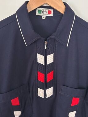 Geno Italian Style Mens Size L Short Sleeve Vintage 'Handmade Sportswear' Polo
